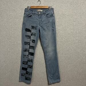 Levis 505‎ Jeans Womens 6 Straight Leg Anime Graphic Print Custom Denim Pants